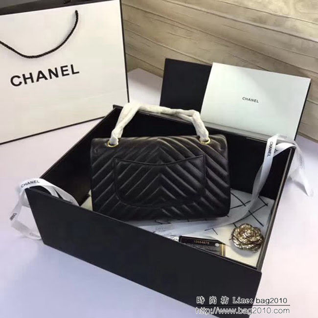 香奈兒CHANEL 升級版V線1112進口小羊皮全新經典單肩斜挎鏈條包 DSC1531